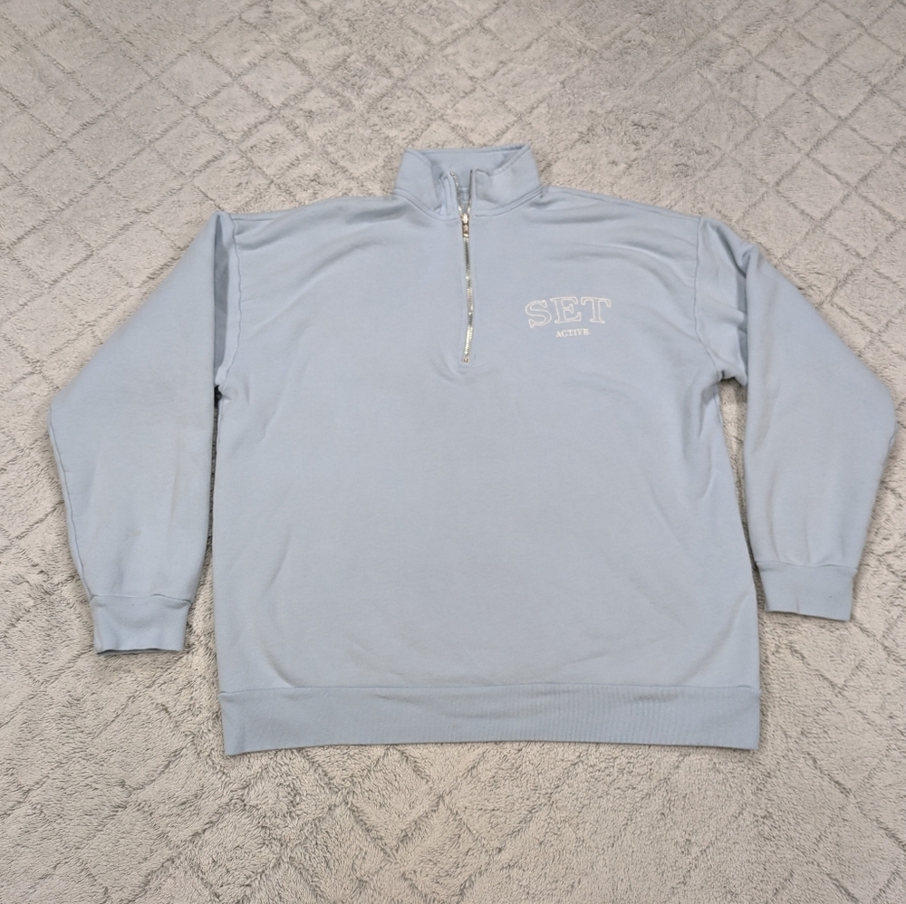 Set Active Aimee Song Sweatshirt Women's M Blue Aimee Pullover ¼ Zip